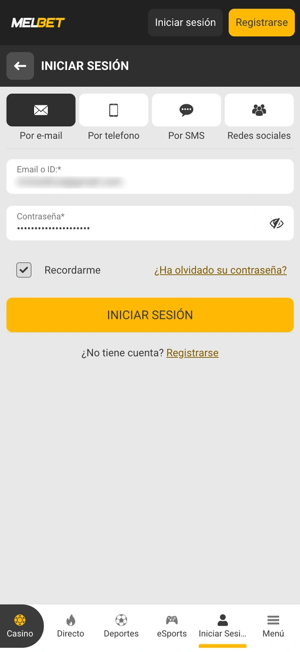 Entrá a tu perfil de Melbet y chequeá que contás con pesos argentinos (ARS) para apostar.