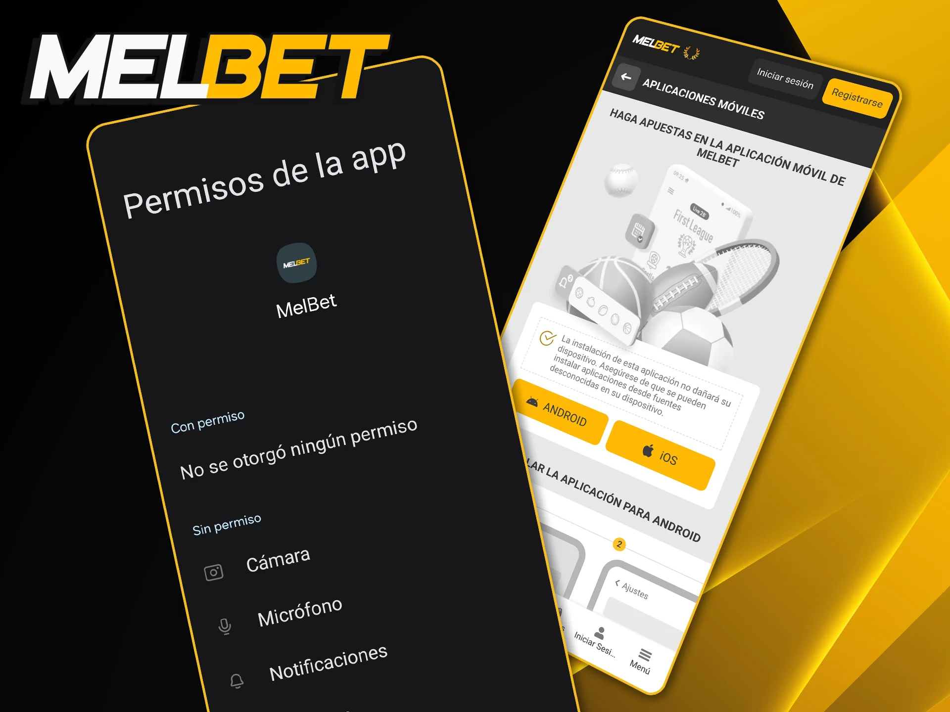 Información sobre los accesos necesarios para que la aplicación de Melbet funcione correctamente en Android.