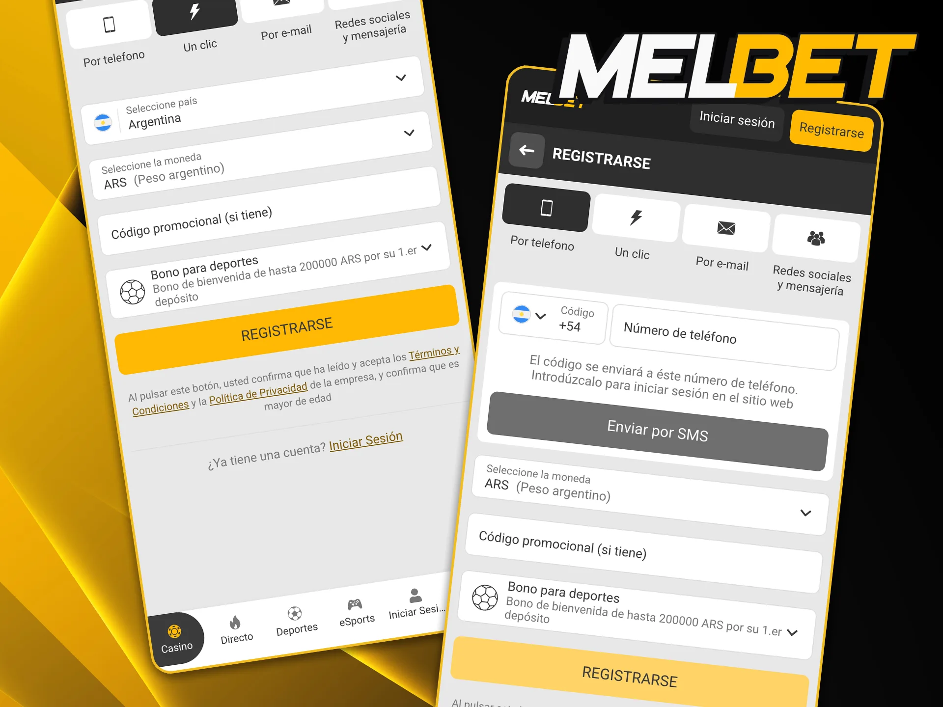 Pasos necesarios para abrir tu perfil de jugador en Melbet Argentina usando la versión para Android.