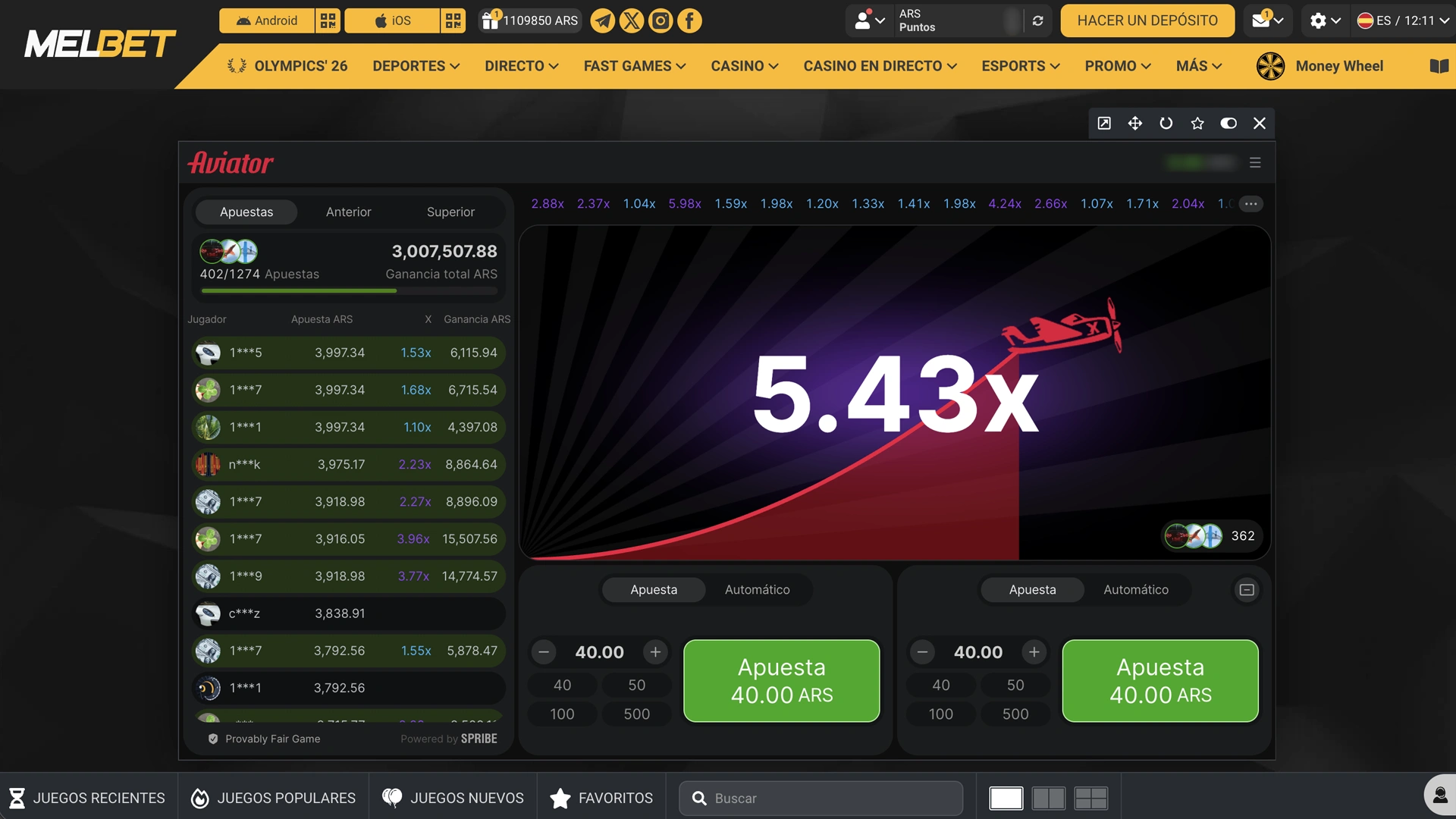 Elegí el monto de tu apuesta y retirá antes de que el avión de Melbet se vaya.