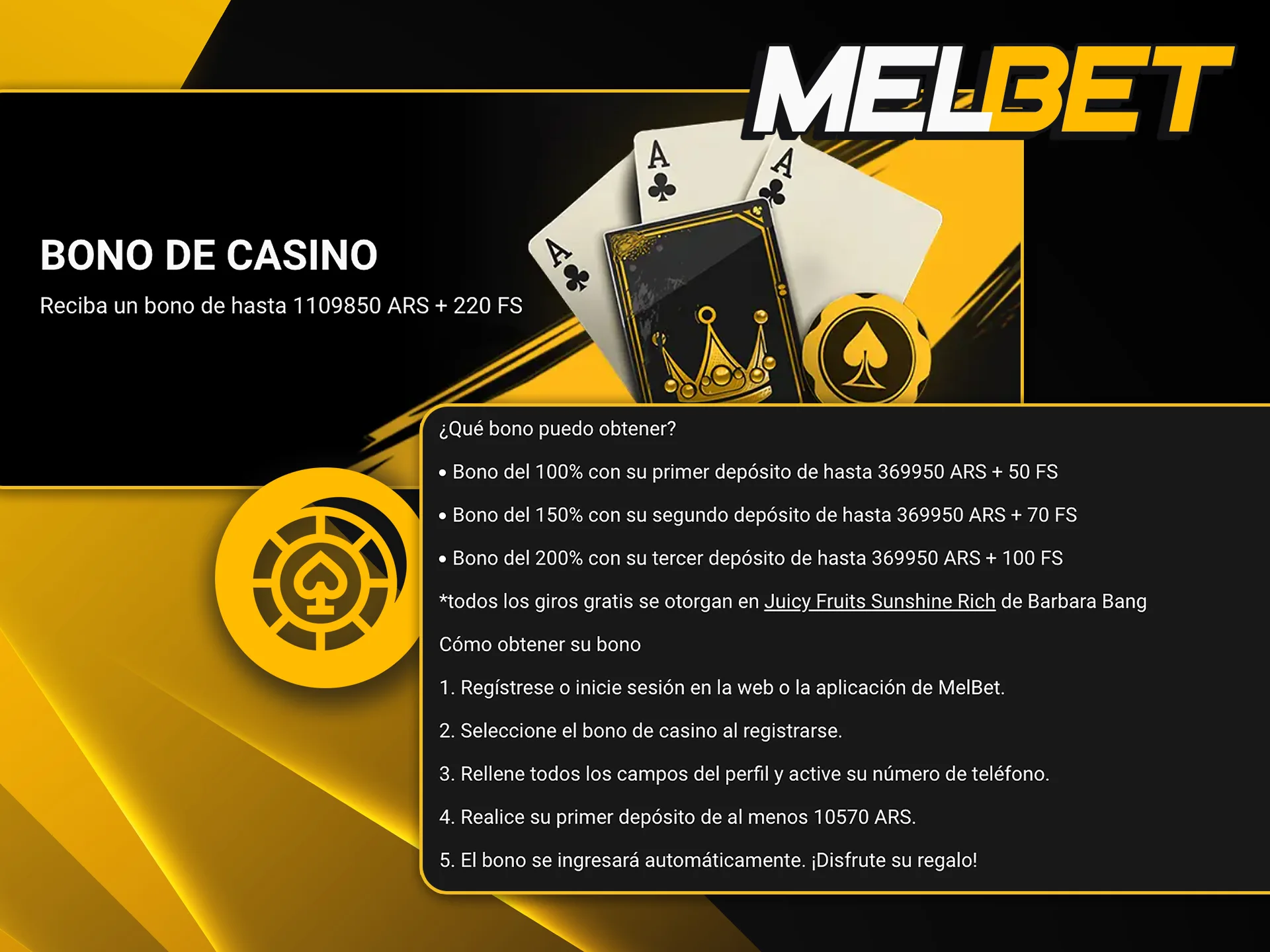 Activá tu pack de bienvenida de Melbet para disfrutar de las slots y juegos de mesa.