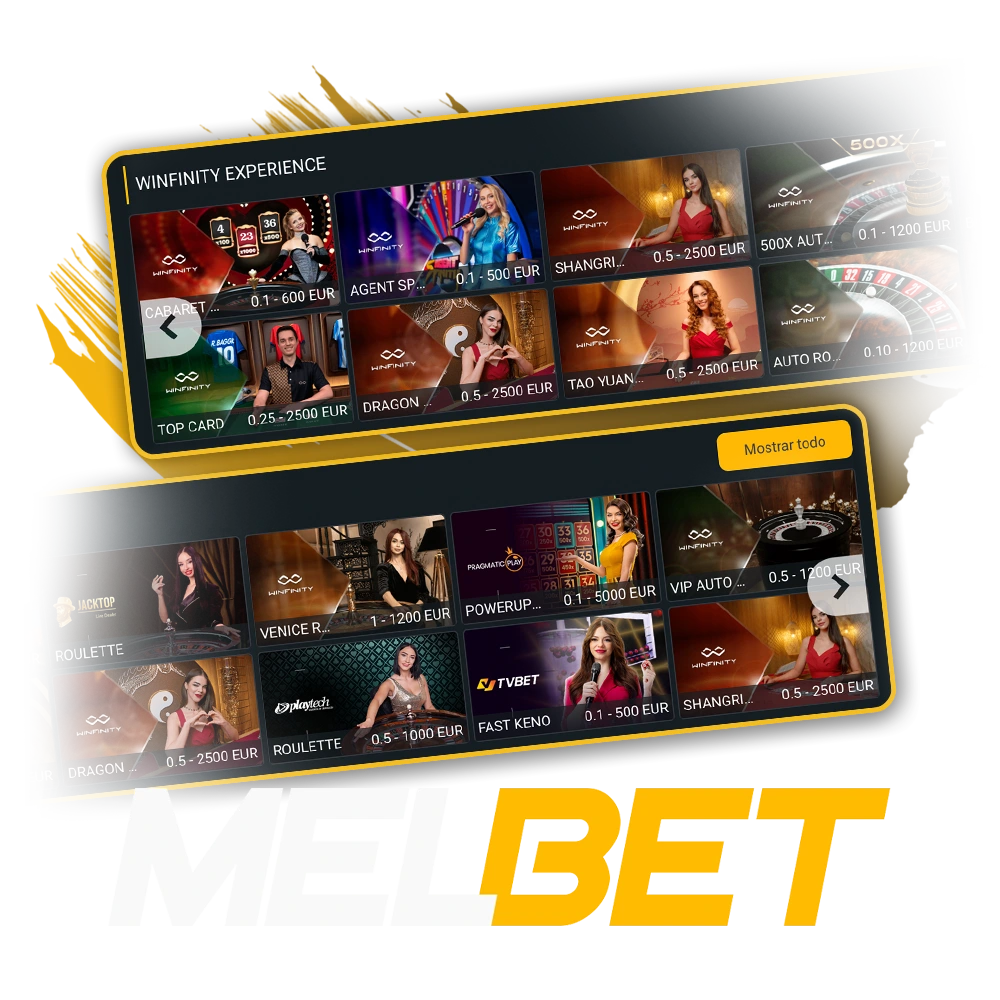 Ingresá a la sala de juegos en tiempo real de Melbet para disfrutar de mesas de casino auténticas desde el menú principal.