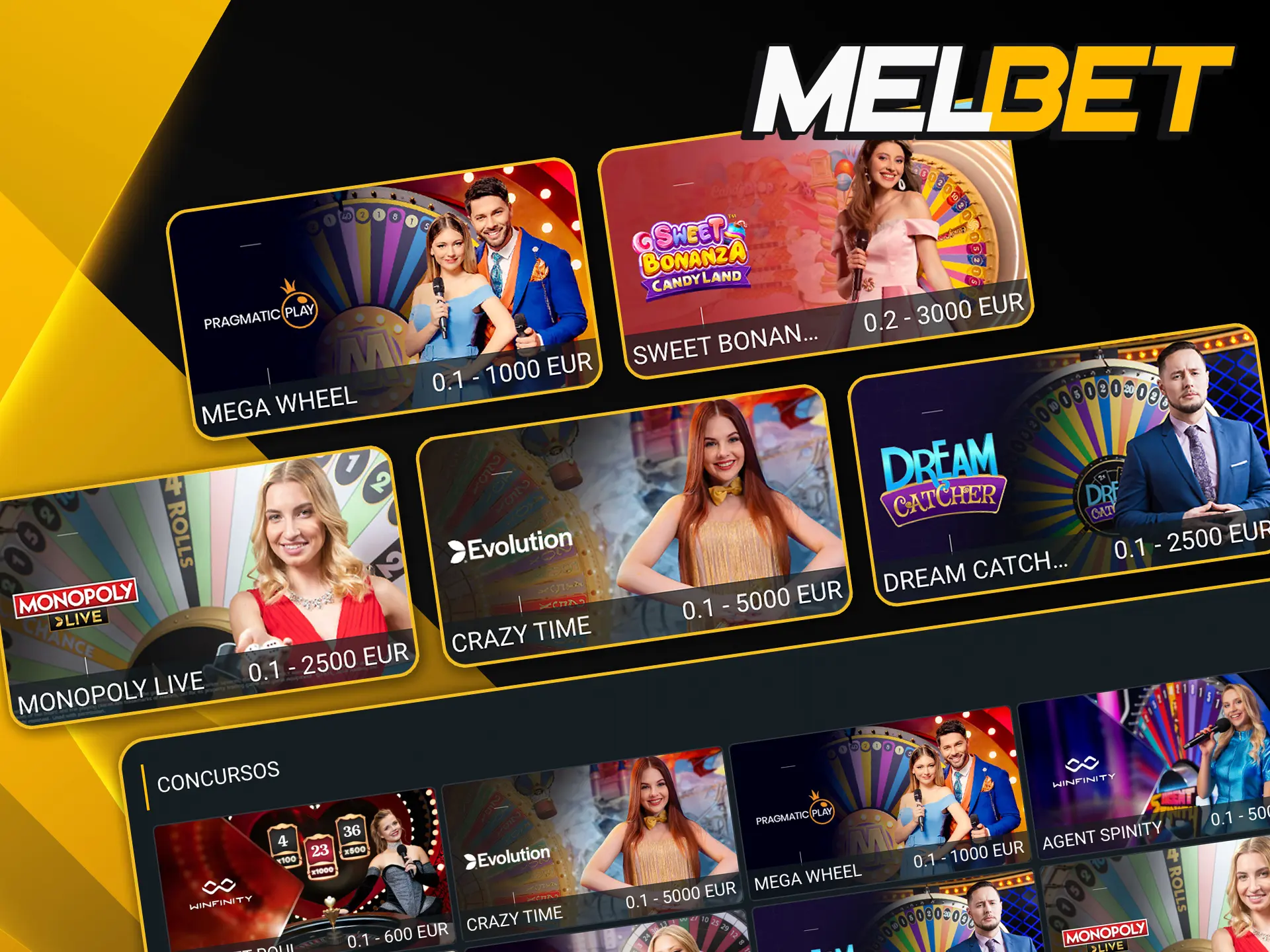 Divertite con los game shows y concursos televisivos adaptados para apostar en Melbet.