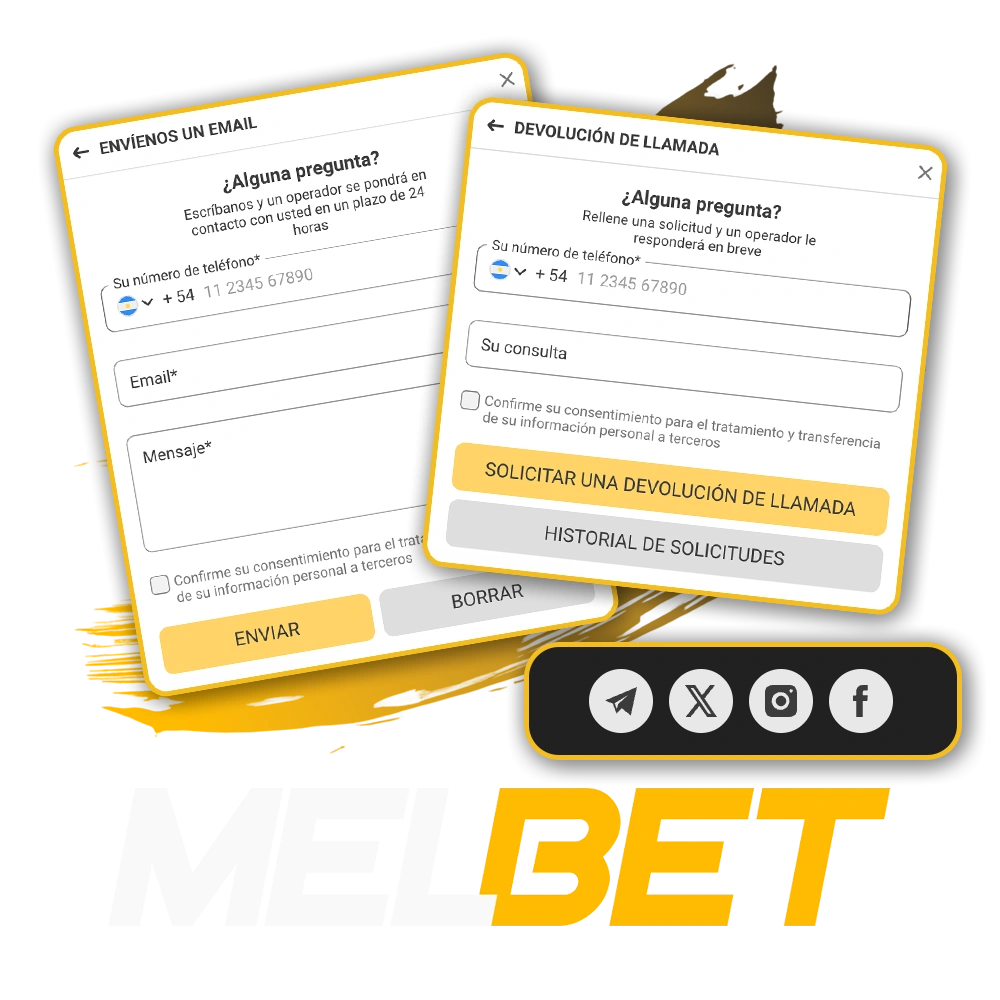 Accedé al encabezado de contacto de Melbet para visualizar todos los canales oficiales de asistencia, correos electrónicos y números de atención al cliente.
