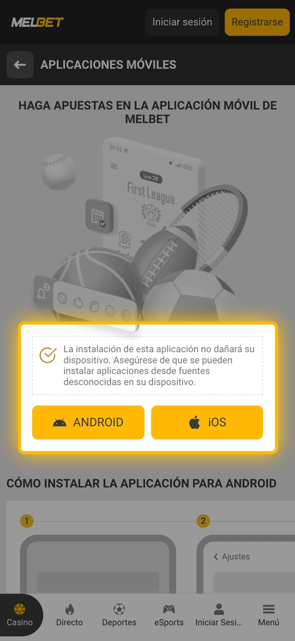 Obtené el archivo oficial de Melbet optimizado para tu dispositivo móvil Android o iOS.