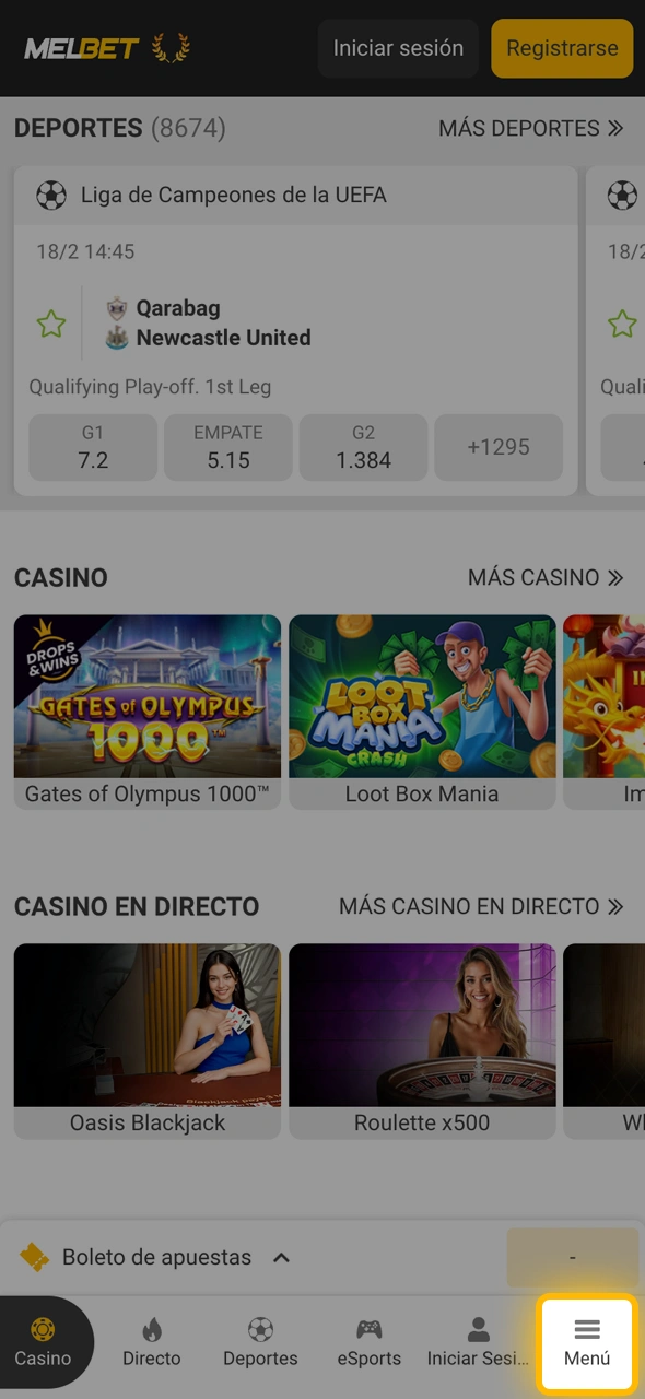 Navegá a la página de Melbet Argentina para iniciar la descarga de la app.