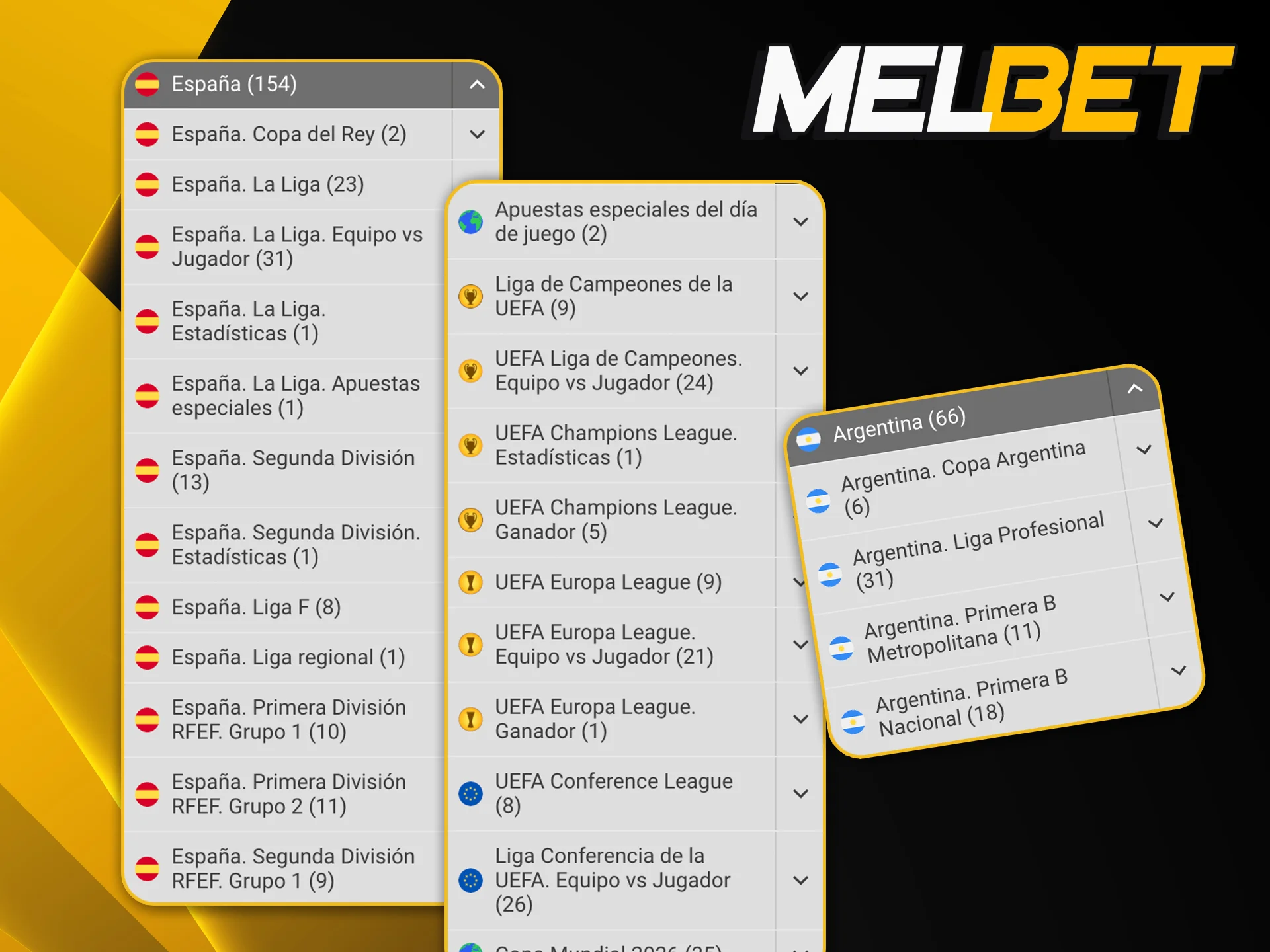 Encontrá las mejores cuotas en Melbet para la Champions League, el fútbol local, la Libertadores y más.