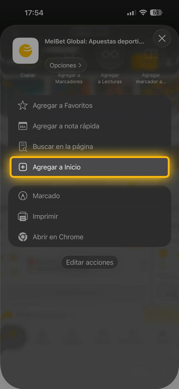 Confirmá la creación del ícono de Melbet en tu menú de aplicaciones para un acceso rápido.