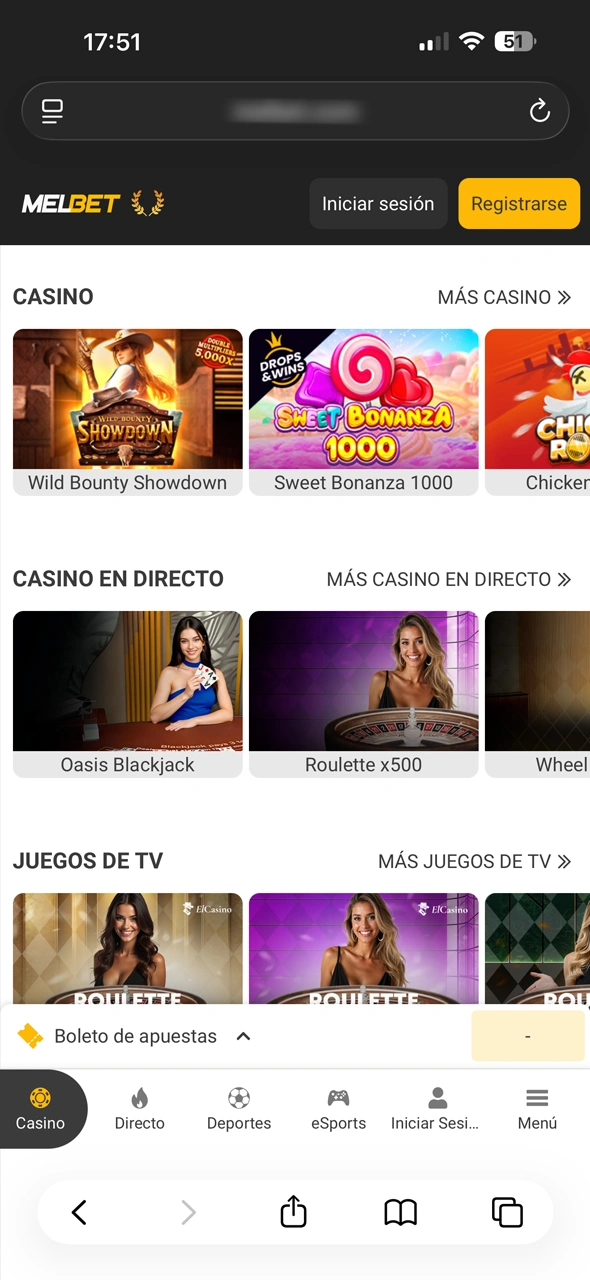 Accedé a la plataforma de Melbet Argentina utilizando el navegador Safari en tu dispositivo móvil.