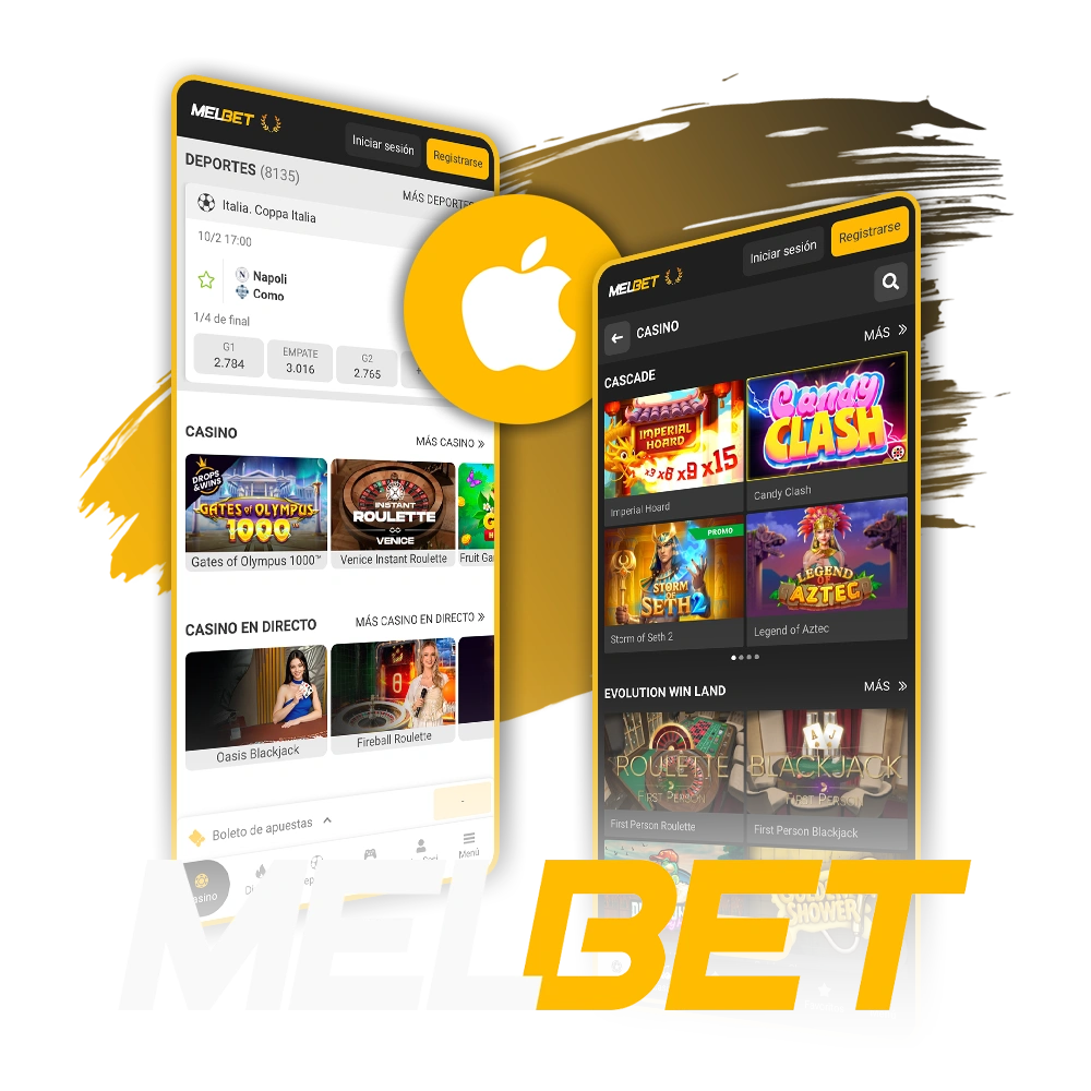 Sección dedicada a la descarga e instalación de la aplicación oficial de Melbet para dispositivos Apple.