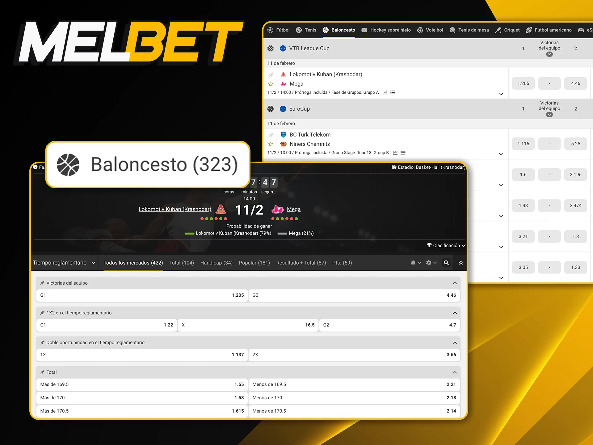 Realizá tus jugadas en la NBA, Euroliga y la Liga Nacional de Básquet a través de la sección deportiva de Melbet.