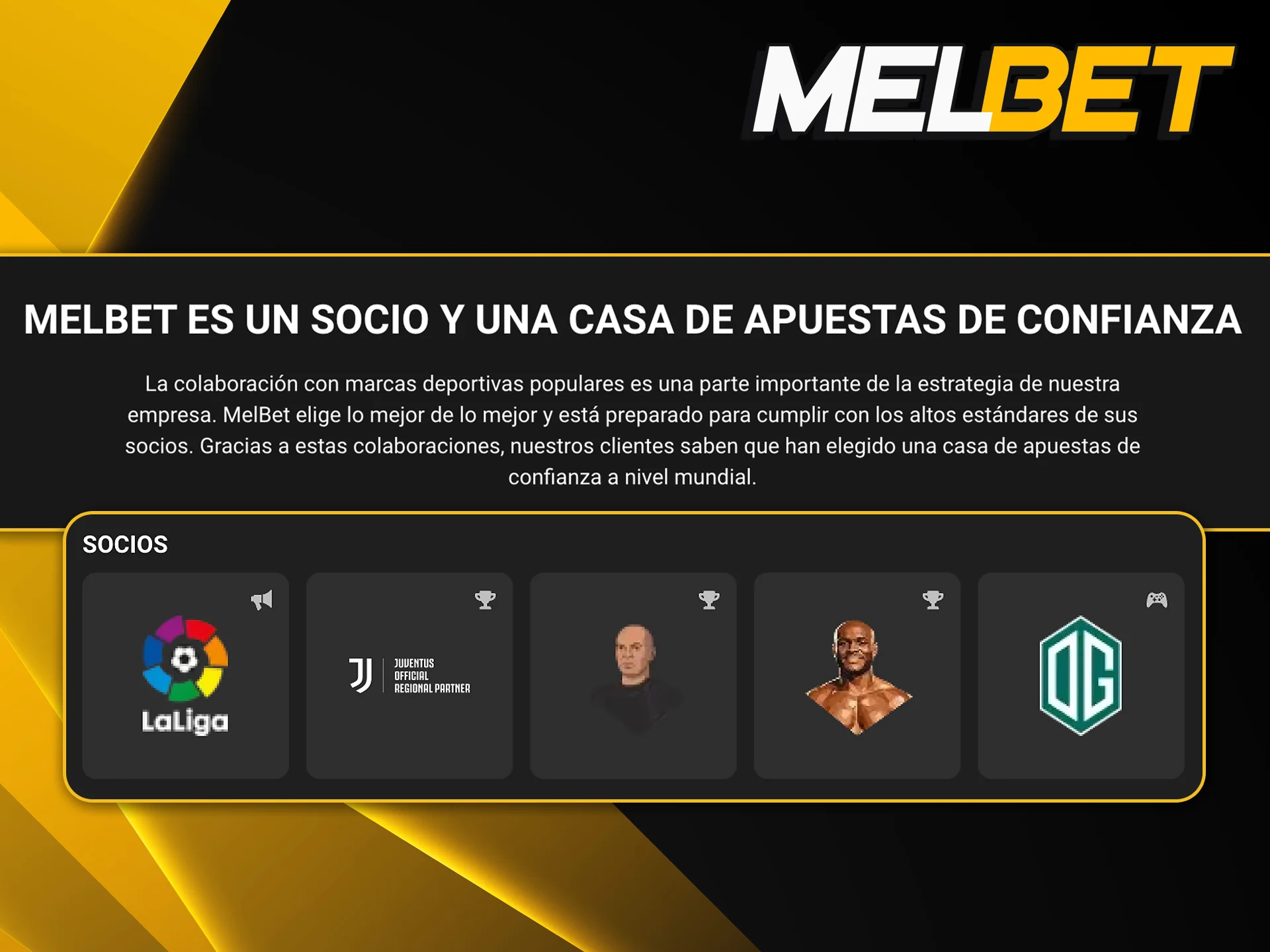 Conocé a las figuras del deporte y marcas internacionales que colaboran oficialmente con Melbet.