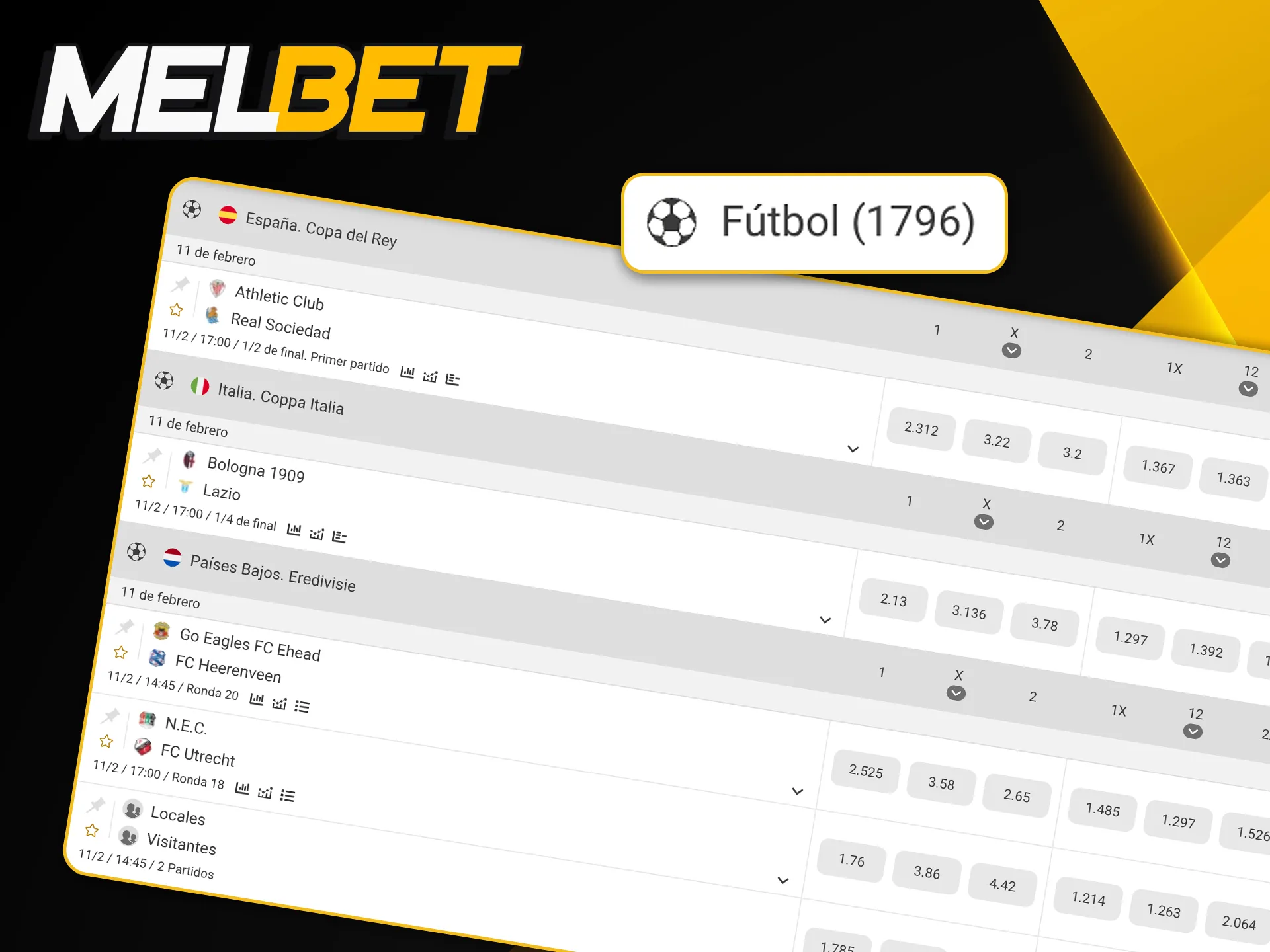 Apostá en la Liga Profesional Argentina, copas internacionales y ligas europeas con las mejores cuotas de Melbet.