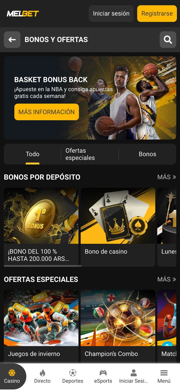 Descubrí el panel de promociones de Melbet, entrá ahora y conocé todos los bonos de bienvenida y ofertas que podés activar.