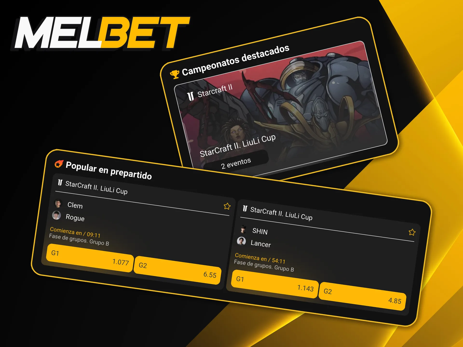 Opciones de apuesta para los duelos de estrategia más intensos de StarCraft disponibles en Melbet.
