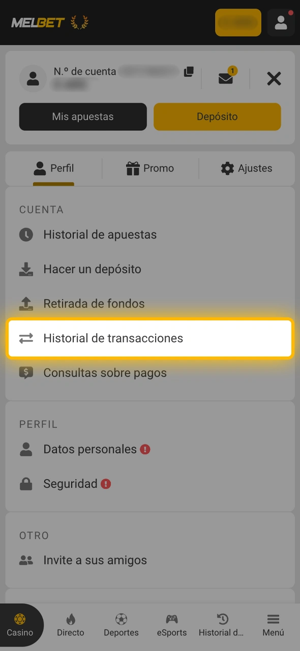 Verificá el progreso de tu transacción y esperá el tiempo de procesamiento de Melbet para recibir tus fondos.