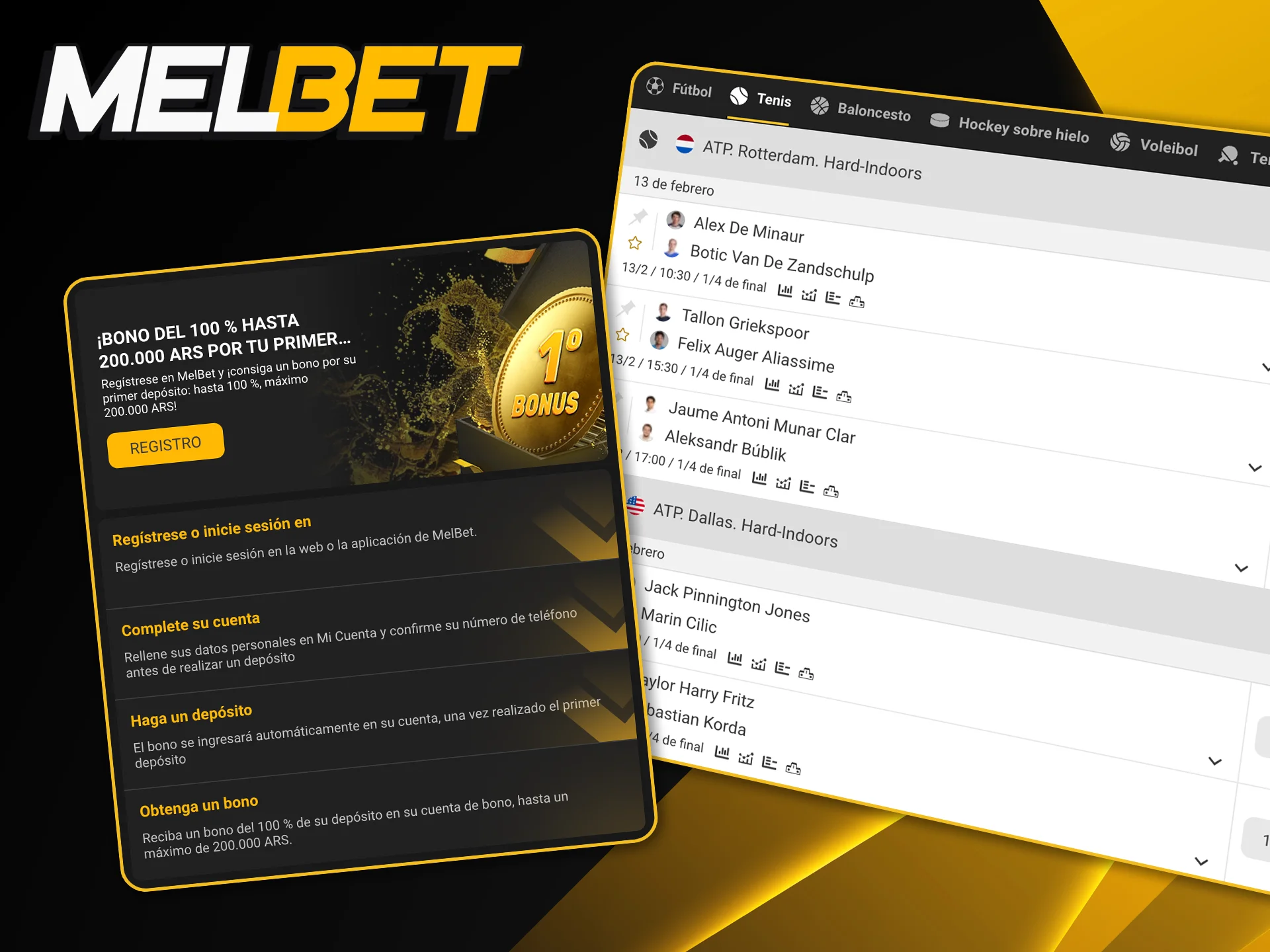 Aprovechá la promoción de bienvenida de Melbet para empezar a apostar en los mejores partidos de tenis.