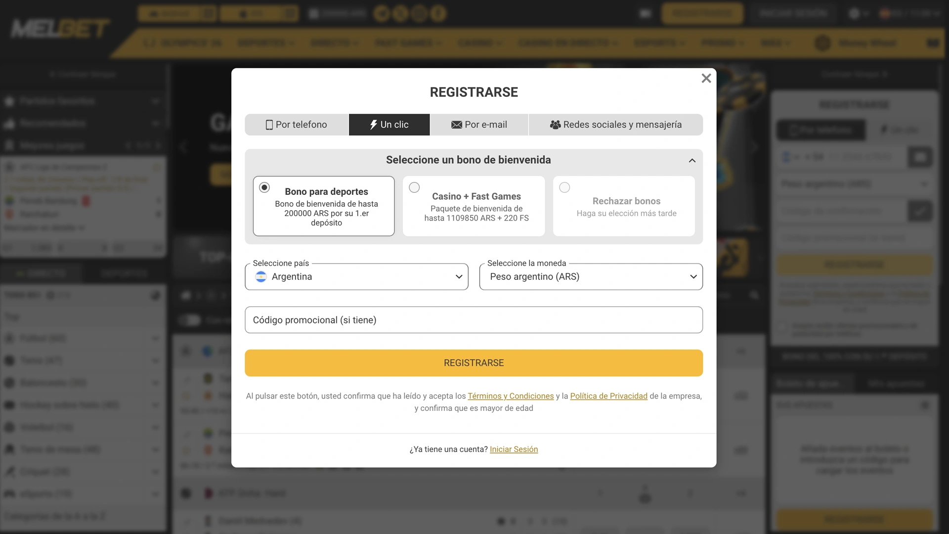 Completá el formulario de alta y validá tu identidad para operar con seguridad en Melbet.