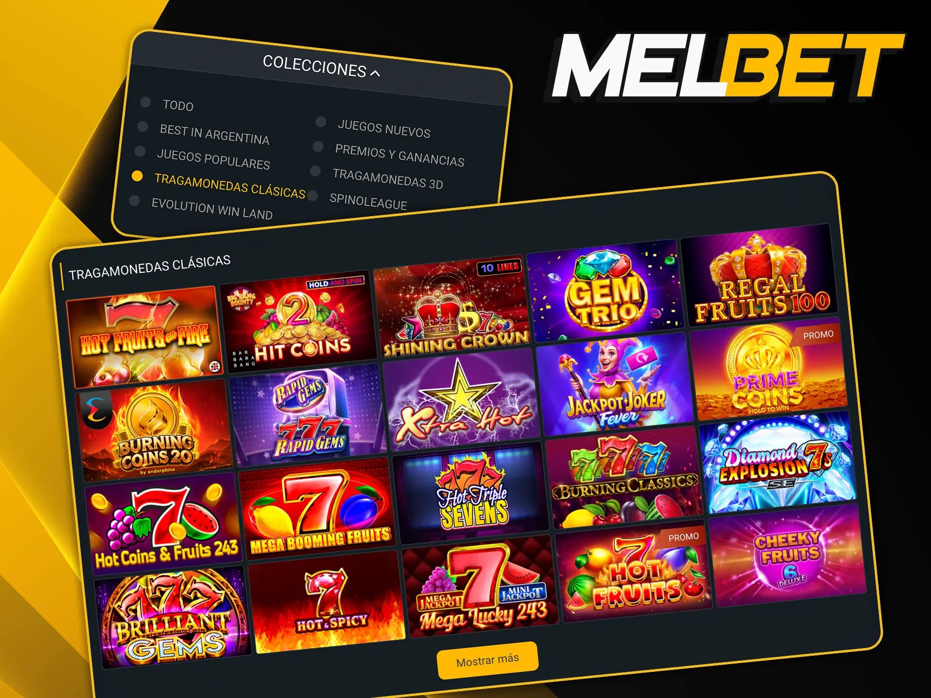 Divertite con las máquinas tradicionales de Melbet inspiradas en las clásicas slots de bar.