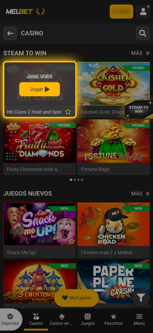 Practicá en las tragamonedas de Melbet sin usar dinero real para conocer el juego.