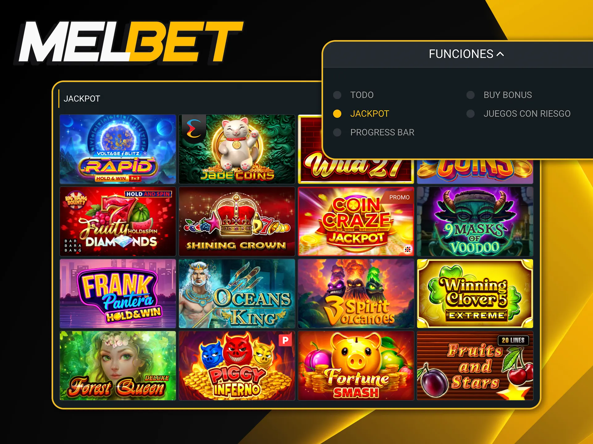 Probá tu suerte en las tragamonedas de Melbet que acumulan pozos millonarios en tiempo real.