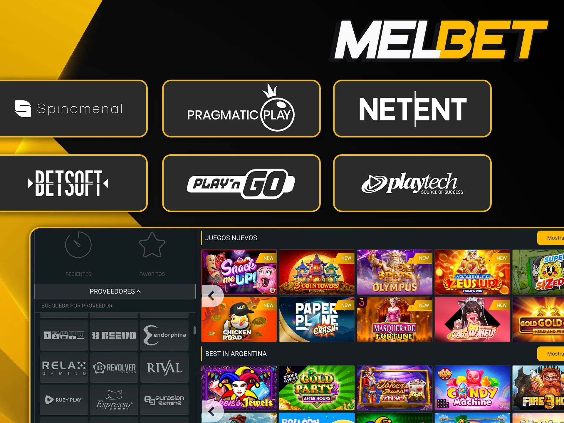 Conocé los desarrolladores de software internacionales que ofrecen sus juegos en Melbet.